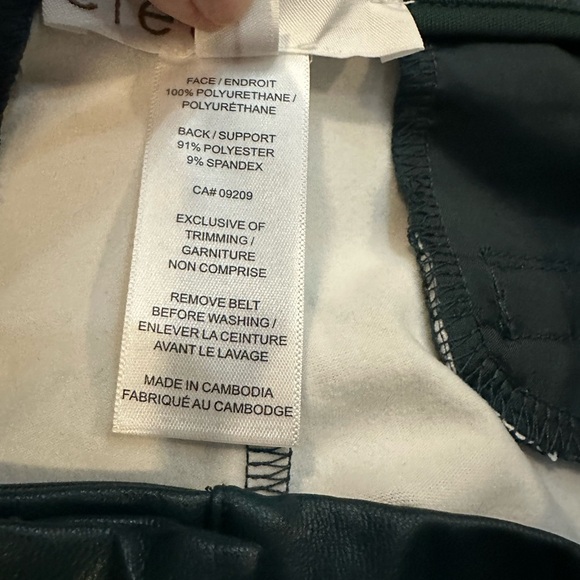 Cleo green faux leather paper bag pants with belt SZ 12 - Picture 8 of 8